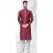 Maroon Jacquard Silk Resham Work Mens Readymade Kurta Pajama - 9704188887