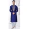 Royal Blue Silk Resham Work Mens Readymade Kurta Pajama - 9704188889