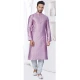 Lavender Silk Traditional Work Mens Readymade Kurta Pajama - 9704188892