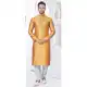 Mustard Silk Resham Work Mens Readymade Kurta Pajama - 9704188893