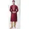 Maroon Silk Zari Work Mens Readymade Kurta Pajama - 9704188895