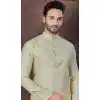Gold Silk Traditional Work Mens Readymade Plus Size Kurta Pajama - 9704188898