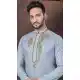 Grey Silk Zari Work Mens Readymade Kurta Pajama - 9704188903