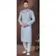 Grey Silk Zari Work Mens Readymade Kurta Pajama - 9704188903