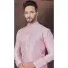 Pink Silk Zari Work Mens Readymade Plus Size Kurta Pajama - 9704188904
