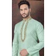 Pista Green Silk Zari Work Mens Readymade Kurta Pajama - 9704188908