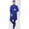 Navy Blue Dhupion Resham Work Wedding Wear Men Indo Western - 9705188912