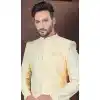 Gold Dhupion Woven Work Wedding Wear Plus Size Men Indo Western - 9705188913