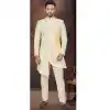 Gold Dhupion Woven Work Wedding Wear Plus Size Men Indo Western - 9705188913
