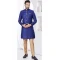 Navy Blue Jacquard Silk Woven Work Wedding Wear Men Indo Western - 9705188919