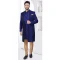 Navy Blue Art Dhupion Woven Work Wedding Wear Men Indo Western - 9705188922