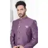 Light Wine Jacquard Silk Woven Work Wedding Wear Plus Size Men Indo Western - 9705188926