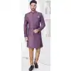 Light Wine Jacquard Silk Woven Work Wedding Wear Plus Size Men Indo Western - 9705188926