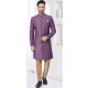 Light Wine Jacquard Silk Woven Work Wedding Wear Men Indo Western - 9705188926
