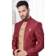 Maroon Art Dhupion Woven Work Wedding Wear Men Indo Western - 9705188927