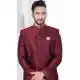 Maroon Jacquard Silk Resham Work Wedding Wear Men Indo Western - 9705188929
