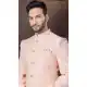 Peach Jacquard Silk Woven Work Wedding Wear Men Indo Western - 9705188930