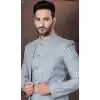 Grey Jacquard Silk Woven Work Wedding Wear Plus Size Men Indo Western - 9705188932
