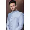 Light Lavender Jacquard Silk Woven Work Wedding Wear Plus Size Men Indo Western - 9705188933
