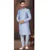 Light Lavender Jacquard Silk Woven Work Wedding Wear Plus Size Men Indo Western - 9705188933