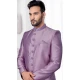 Lavender Jacquard Silk Resham Work Wedding Wear Men Indo Western - 9705188934