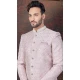 Light Lavender Lucknowie Silk Resham Work Wedding Wear Men Indo Western - 9705188946