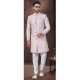 Light Lavender Lucknowie Silk Resham Work Wedding Wear Men Indo Western - 9705188946