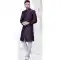Wine Jacquard Silk Resham Work Wedding Wear Men Indo Western - 9705188937