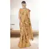 Yellow Organza Silk Digital Print Work Party Wear Plus Size Saree - 9853190001