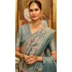 Sky Blue Color Organza Silk Digital Print Work Designer Party Wear Saree - 9854190004