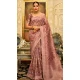 Baby Pink Organza Silk Digital Print Work Designer Party Wear Saree - 9854190005