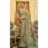 Green Organza Silk Digital Print Work Designer Party Wear Plus Size Saree - 9854190007