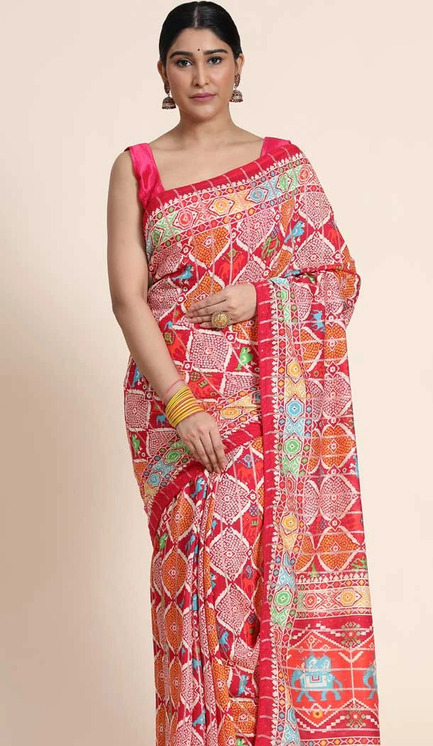 Multi Color Cotton Digital Print Work Designer Party Wear Saree - 9862190099