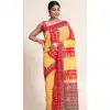 Cotton Digital Print Work Designer Party Wear Plus Size Saree in Yellow - 9862190102