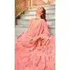 Plus Size Georgette Embroidered Party Wear Salwar Suit In Baby Pink - 9891191067