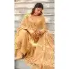 Plus Size Georgette Embroidered Party Wear Salwar Suit In Brown - 9891191068
