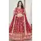 Jacquard Embroidery Work Designer Wear Lehenga Choli In Red - 9892191071