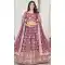 Jacquard Embroidery Work Designer Wear Lehenga Choli In Rosy Brown - 9892191072