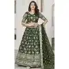 Plus Size Jacquard Embroidery Work Designer Wear Lehenga Choli In Mehendi - 9892191073