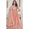 Jacquard Embroidery Work Designer Wear Lehenga Choli In Peach - 9892191074