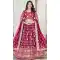 Jacquard Embroidery Work Designer Wear Lehenga Choli In Rani - 9892191077