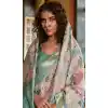 Plus Size Banarasi Silk Printed Party Wear Saree In Sky Blue - 9896191115