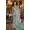 Plus Size Banarasi Silk Printed Party Wear Saree In Sky Blue - 9896191115