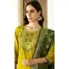 Rayon Resham Work Party Wear Readymade Salwar Suit In Yellow - 9776189452