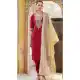 Rayon Zari Work Party Wear Readymade Salwar Suit In Red - 9776189454
