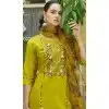 Rayon Resham Work Party Wear Readymade Salwar Suit In Yellow - 9776189456