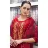 Rayon Sequins Work Party Wear Readymade Salwar Suit In Red - 9776189457