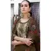 Rayon Resham Work Party Wear Readymade Salwar Suit In Brown - 9776189458