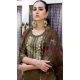 Rayon Resham Work Party Wear Readymade Salwar Suit In Brown - 9776189458