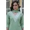 Silk Embroidered Party Wear Readymade Salwar Suit In Olive Green - 9777189461